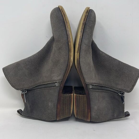 Lucky Brand Basel Bootie, Gray Suede, women’s size 8M, 1.5” heel - Picture 7 of 12